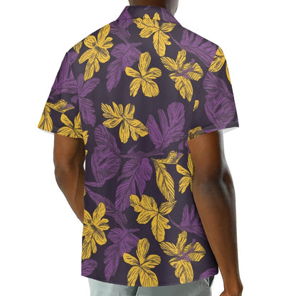 Laua'e Yellow and Purple Hawaiian shirt