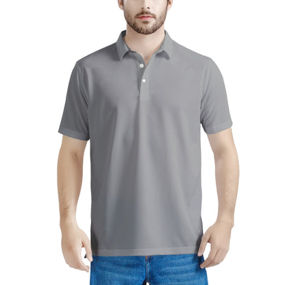 Silver Gray Men's Aloha Polo Shirt