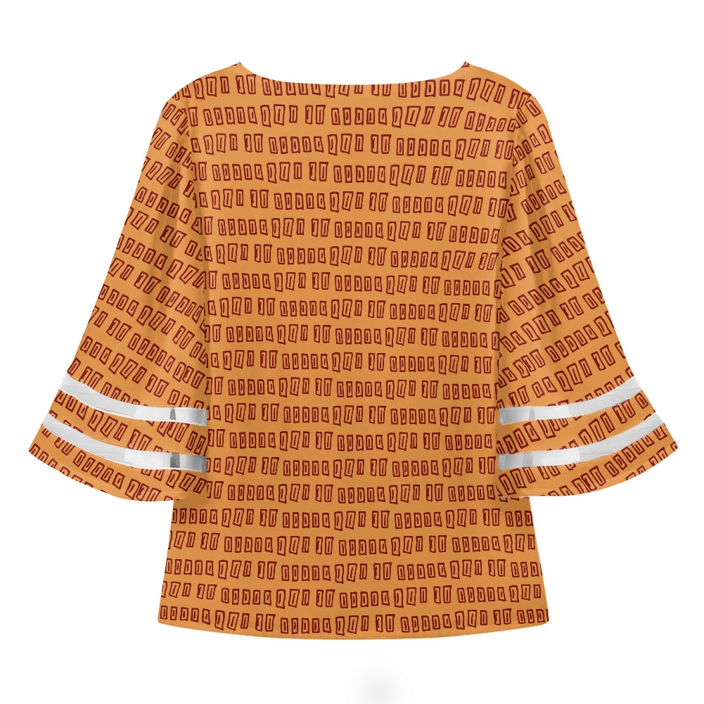 African Mudcloth Women Puff Sleeve Blouse