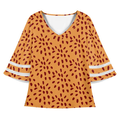 African Mudcloth Women Puff Sleeve Blouse