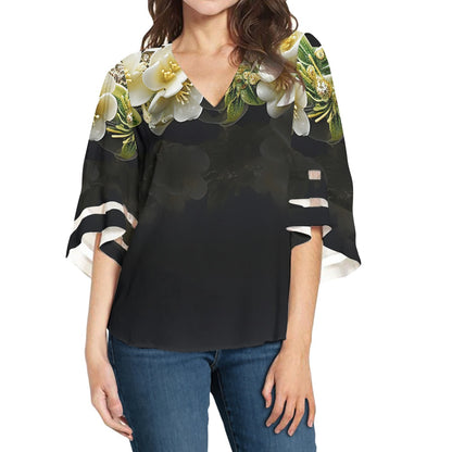 Puakenikeni Women Puff Sleeve Blouse white