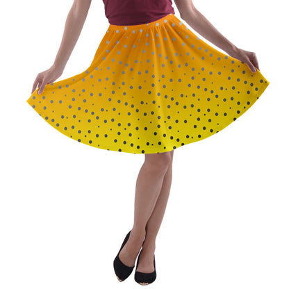 Golden Orange Gradient A-line Skater Skirt - Luxtrini, LLC