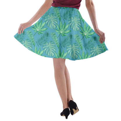 Monstera A-line Skater Skirt - Luxtrini, LLC