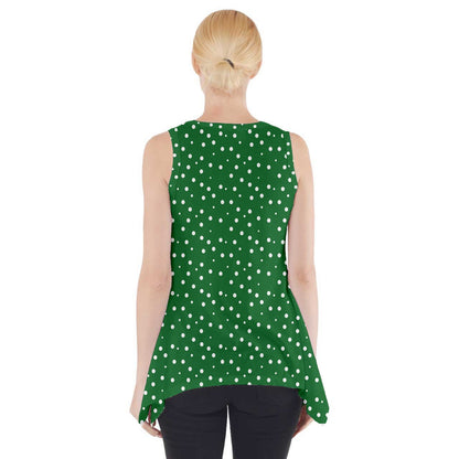 Side Drop Tank Tunic Green Dot - Luxtrini, LLC