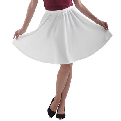 A-line Skater Skirt White - Luxtrini, LLC