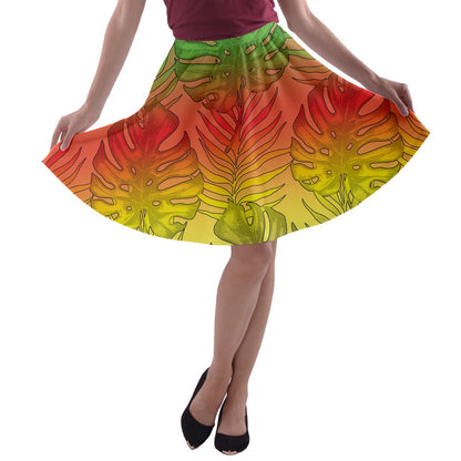 A-line Skater Skirt Hawaiian Tribal - Luxtrini, LLC