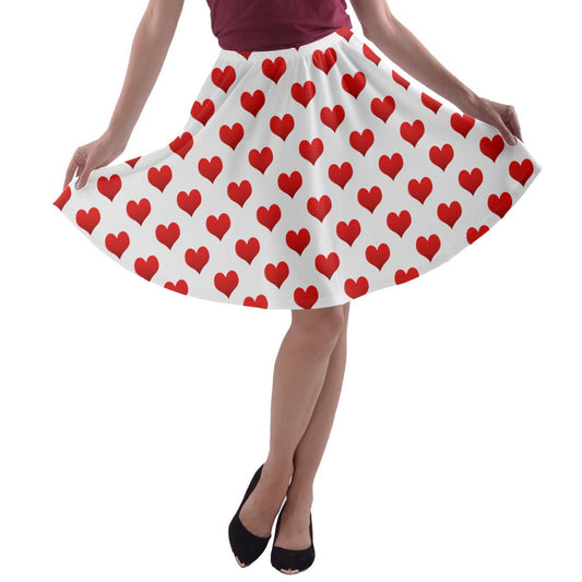 A-line Skater Skirt Hearts - Luxtrini, LLC