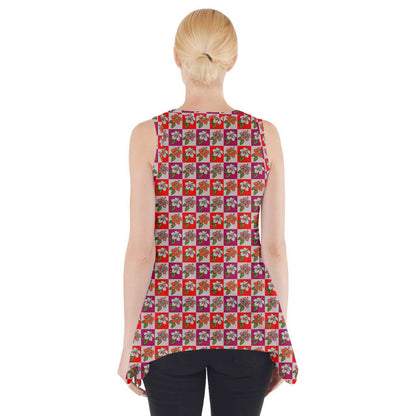 Side Drop Tank Tunic Hibiscus - Luxtrini, LLC