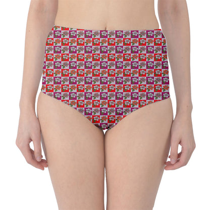 Classic High-Waist Bikini Bottoms Hibiscus