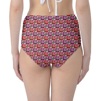 Classic High-Waist Bikini Bottoms Hibiscus