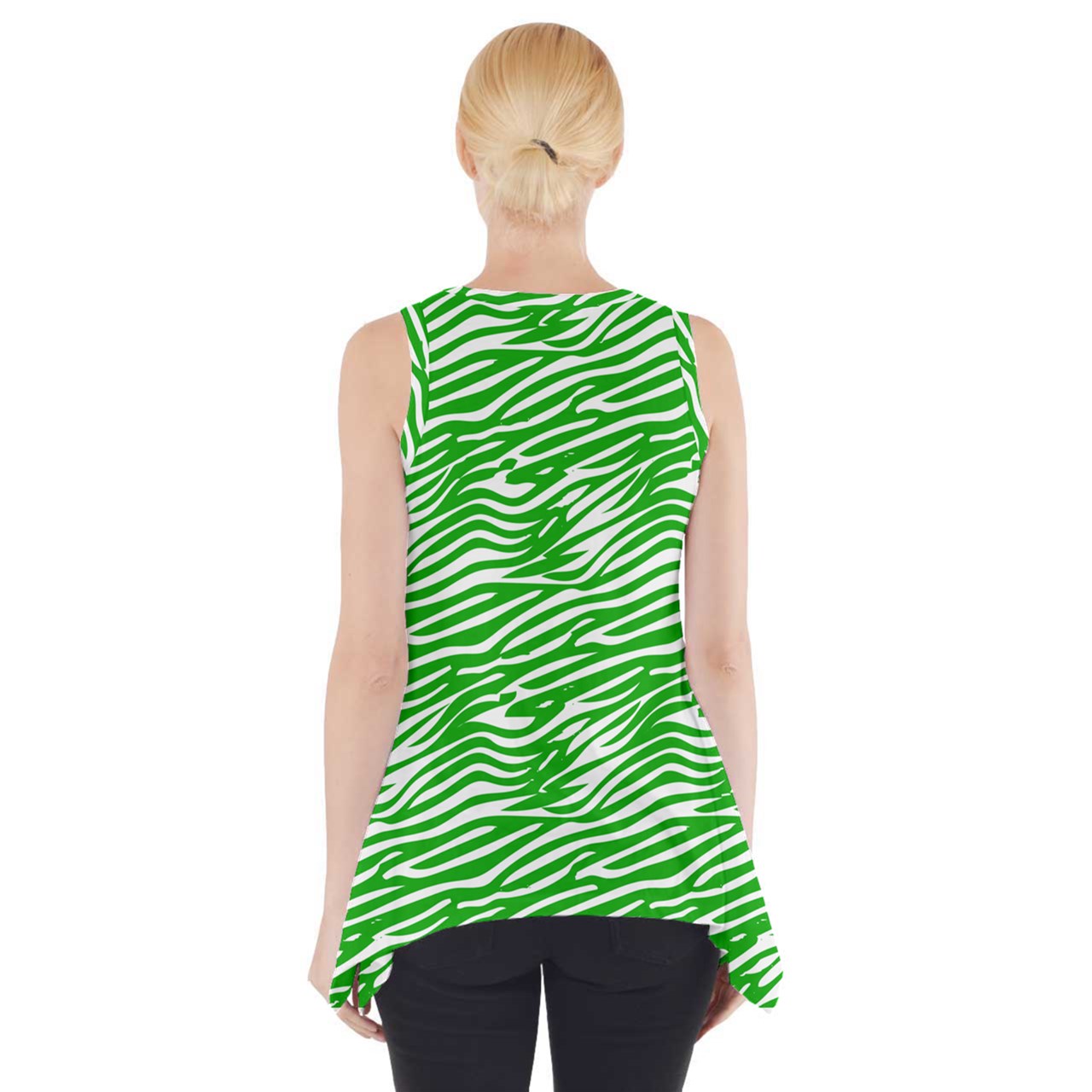 Side Drop Tank Tunic Green Wave - Luxtrini, LLC