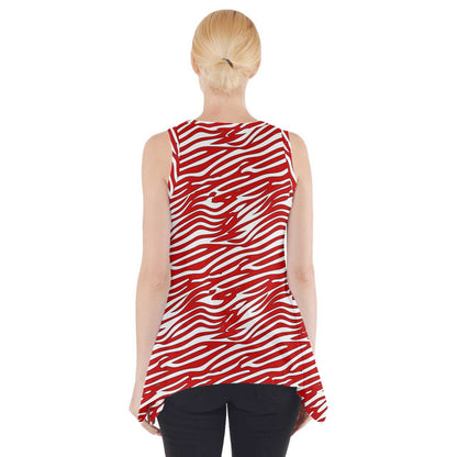 Side Drop Tank Tunic Red Stripes - Luxtrini, LLC