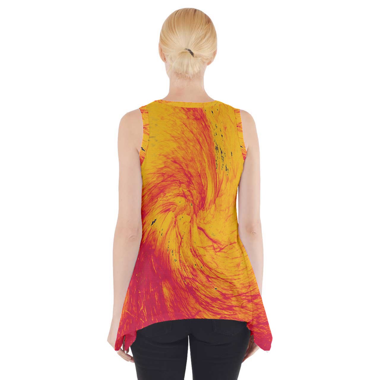 Side Drop Tank Tunic Pele's Fire - Luxtrini, LLC