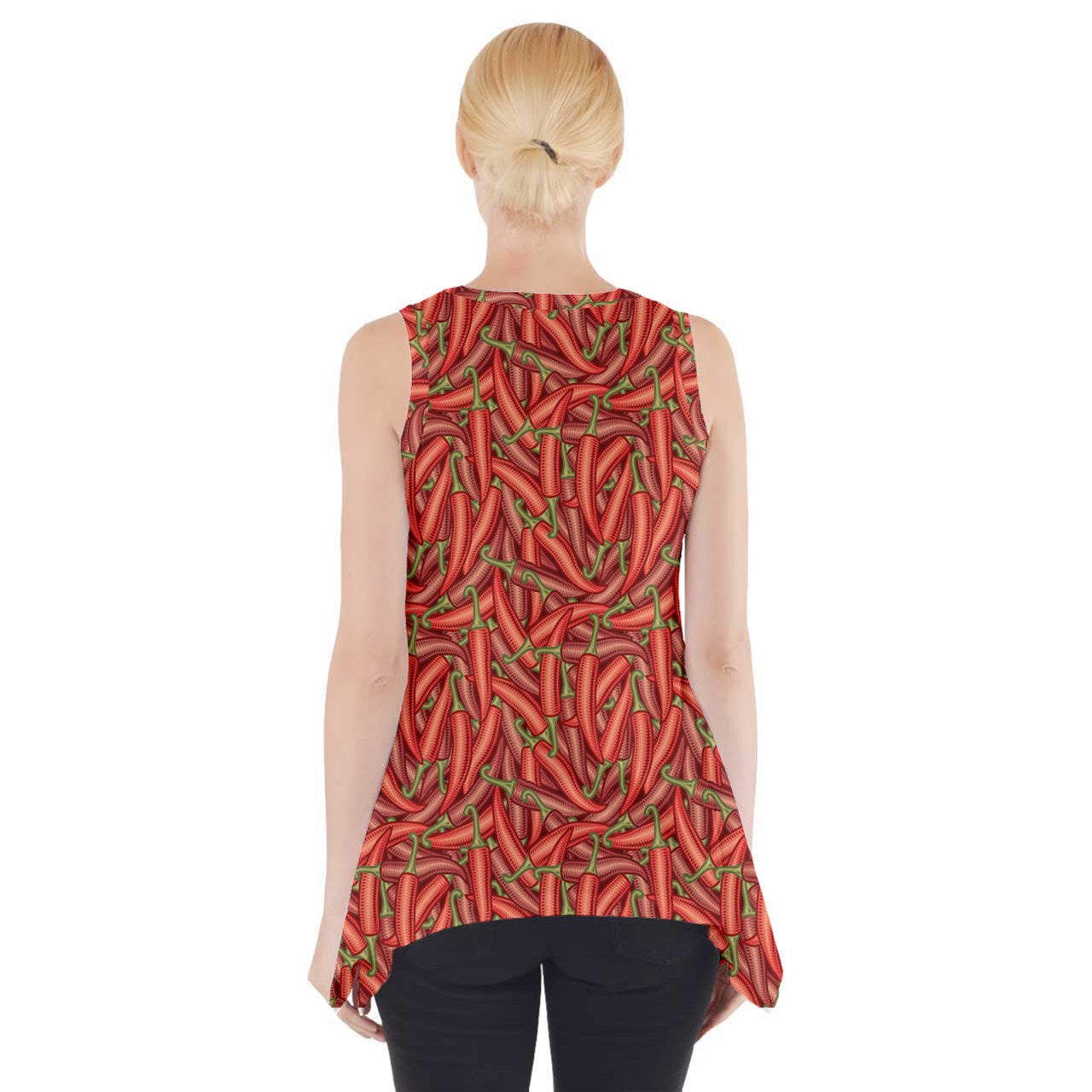 Side Drop Tank Tunic Chili Pepper - Luxtrini, LLC