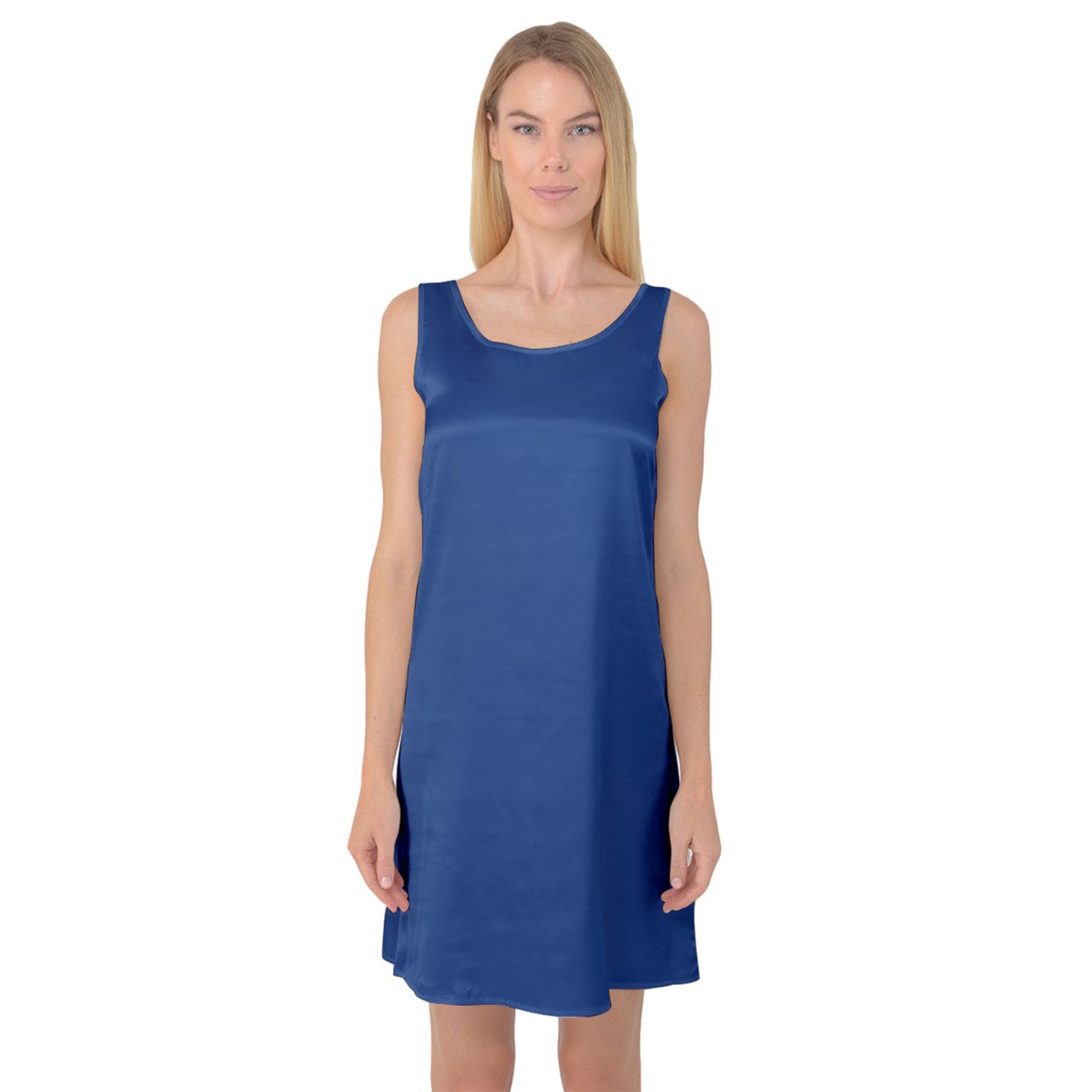 Sleeveless Satin Nightdress Classic Blue - Luxtrini, LLC