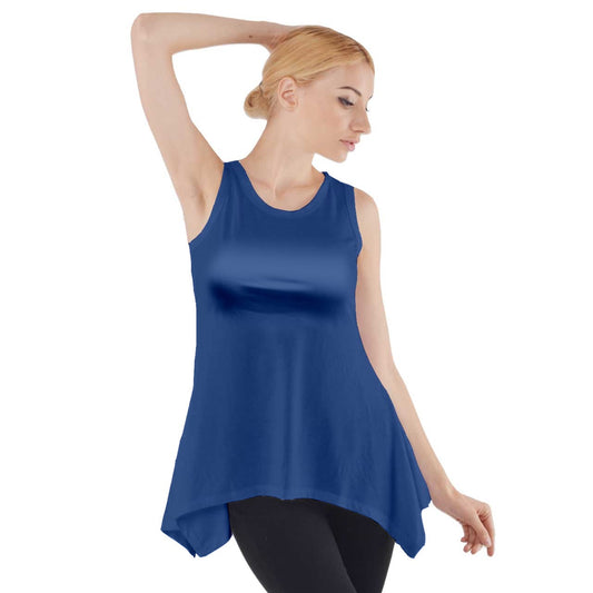 Side Drop Tank Tunic Classic Blue - Luxtrini, LLC