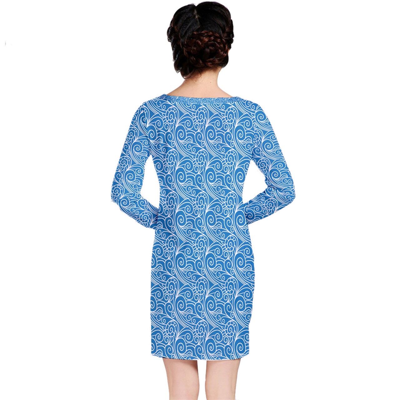 Long Sleeve Nightdress Blue Wind - Luxtrini, LLC