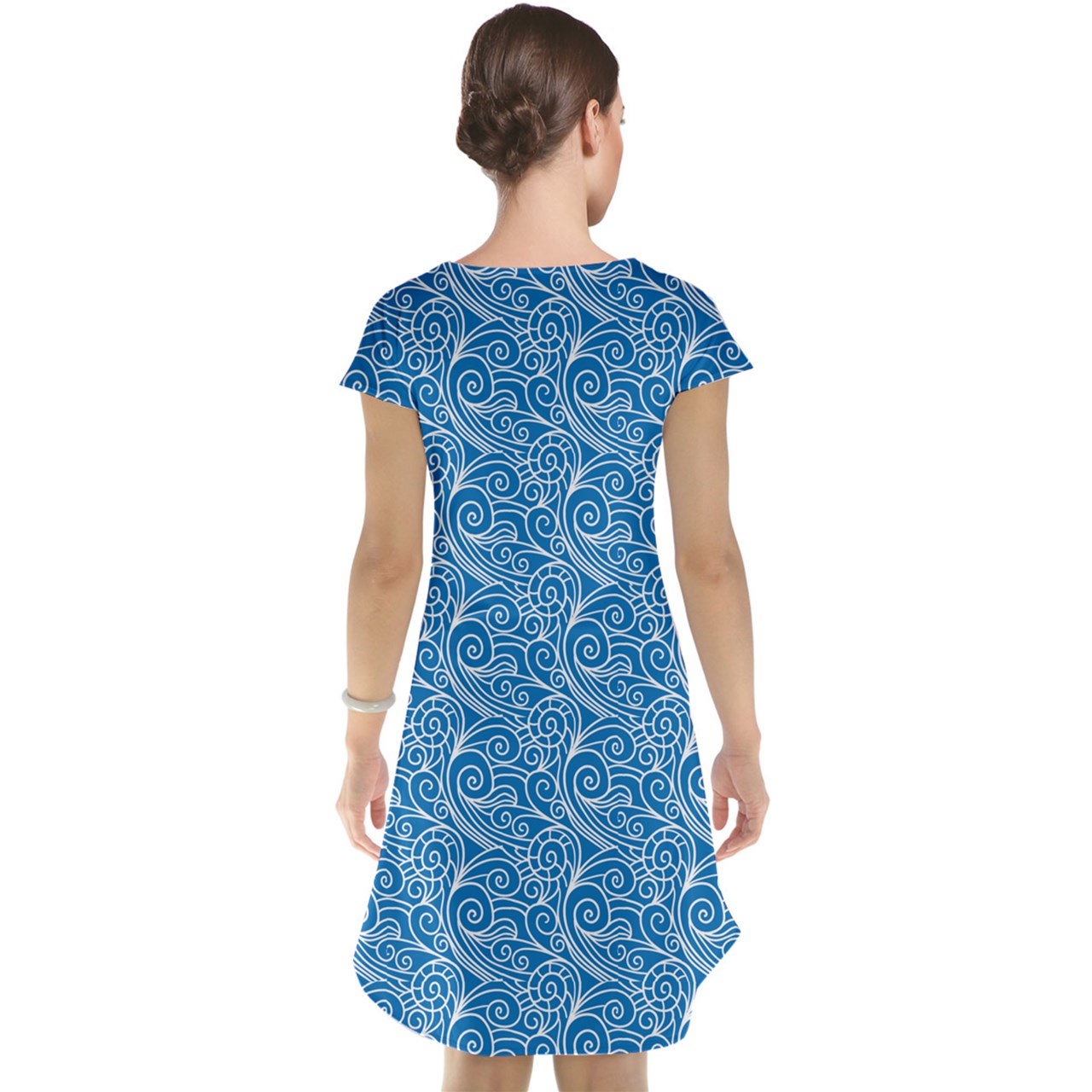 Cap Sleeve Nightdress Blue Wind - Luxtrini, LLC