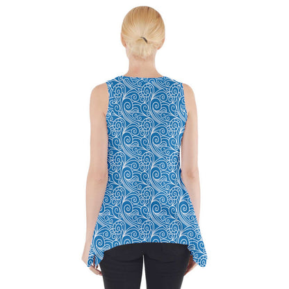 Side Drop Tank Tunic Blue Wind - Luxtrini, LLC