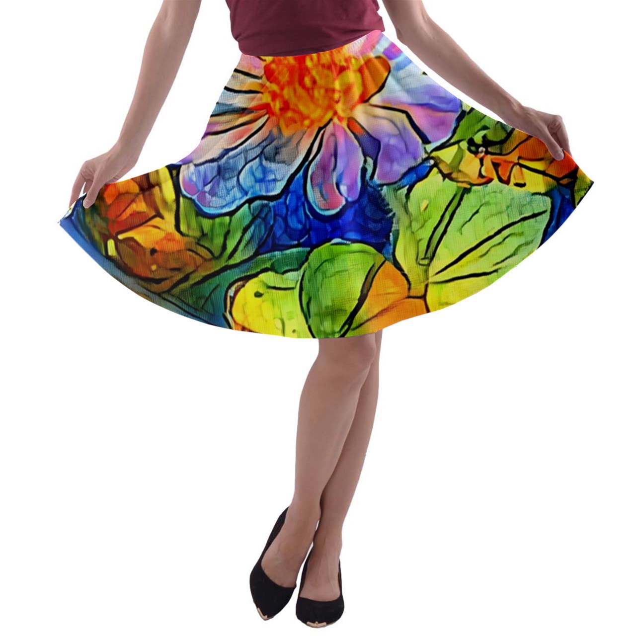 Petunia A-line Skater Skirt - Luxtrini, LLC