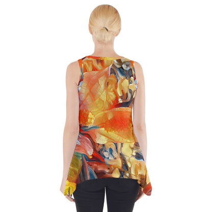 Peace Lily Side Drop Tank Tunic - Luxtrini, LLC