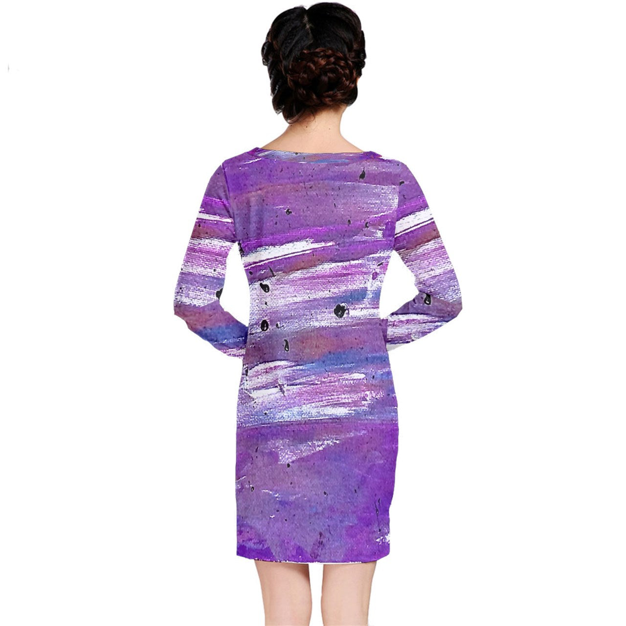 Purple Long Sleeve Nightdress - Luxtrini, LLC