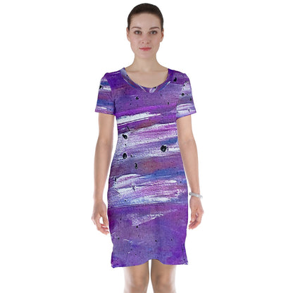 Purple Short Sleeve Nightdress - Luxtrini, LLC