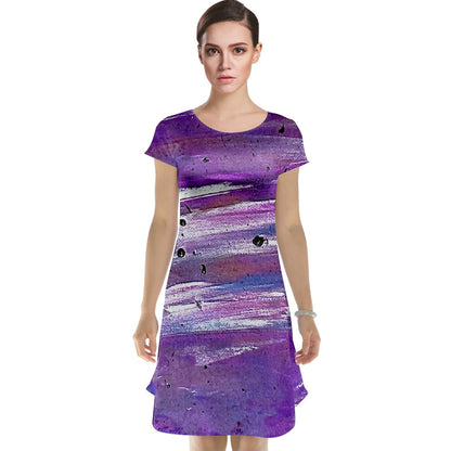 Purple Cap Sleeve Nightdress - Luxtrini, LLC