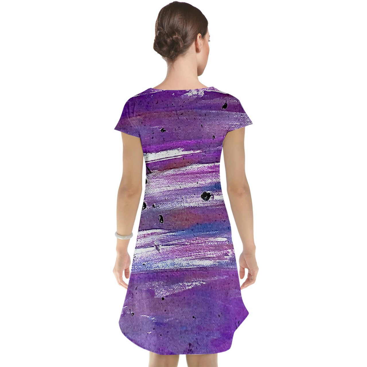 Purple Cap Sleeve Nightdress - Luxtrini, LLC