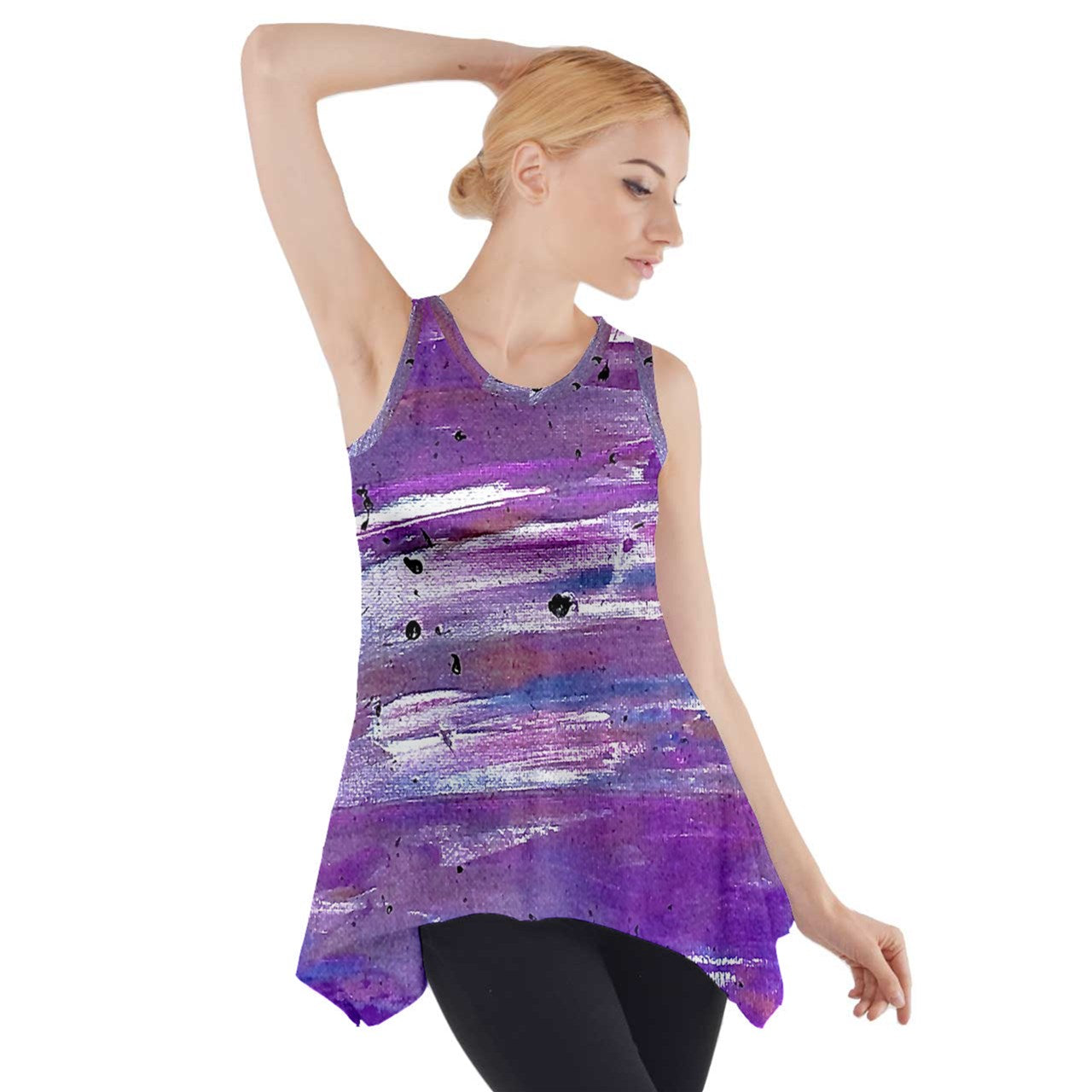 Purple Side Drop Tank Tunic - Luxtrini, LLC