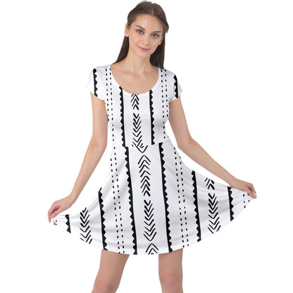 African | Ethnic | Mudcloth | #20 Cap Sleeve Dress