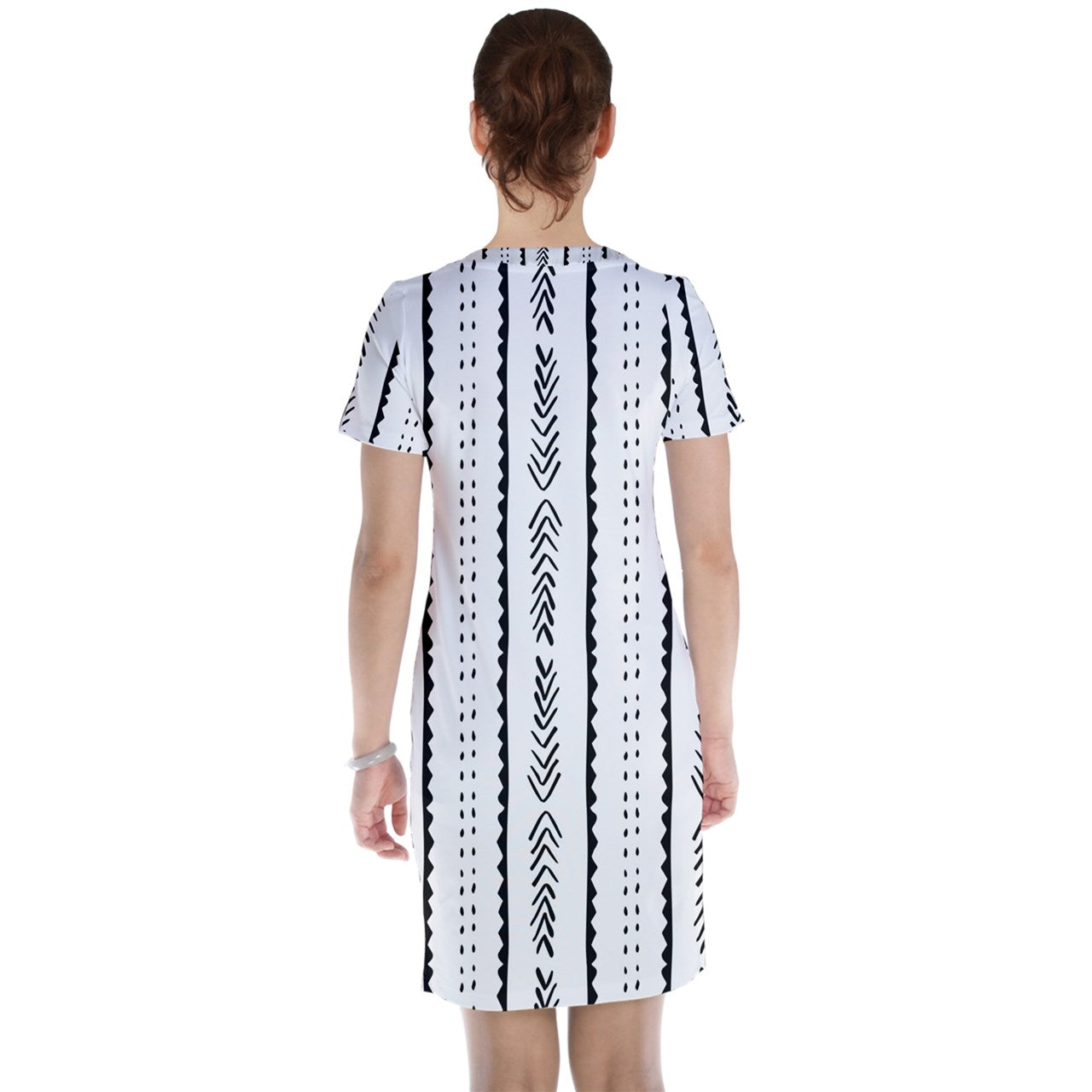 African Mudcloth #20 Short Sleeve Nightdress - Luxtrini, LLC