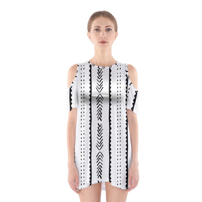 African | Ethnic | Mudcloth | #20 Shoulder Cutout One Piece Dress