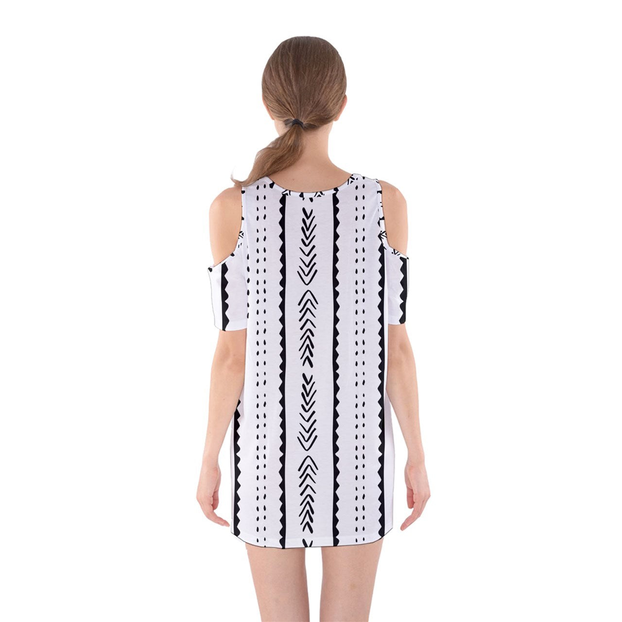 African | Ethnic | Mudcloth | #20 Shoulder Cutout One Piece Dress