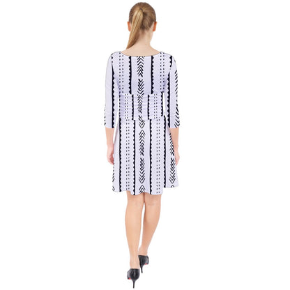 African | Ethnic | Mudcloth | #20 Quarter Sleeve Front Wrap Dress