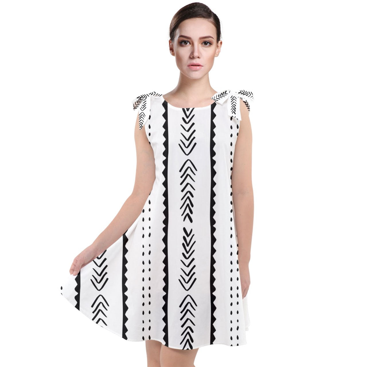 African | Ethnic | Mudcloth | #20 Tie Up Tunic Dress