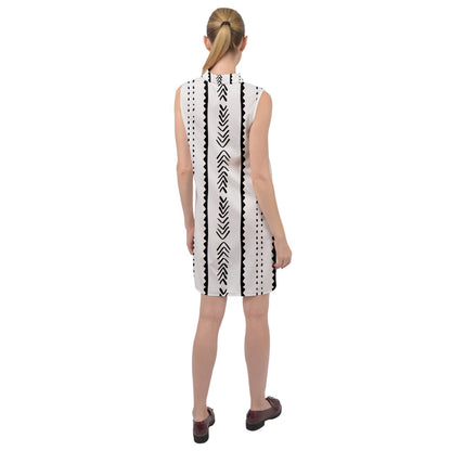 African | Ethnic | Mudcloth | #20 Sleeveless Shirt Dress