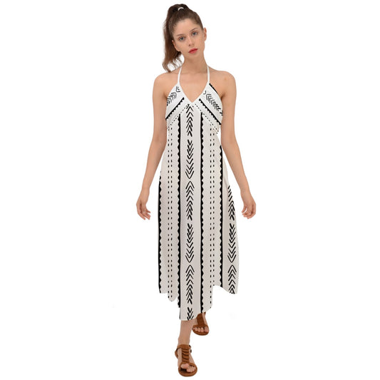 African | Ethnic | Mudcloth | #20 Halter Tie Back Dress