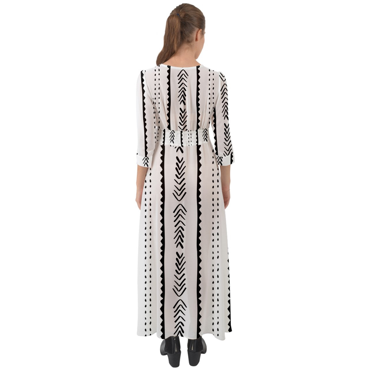 African | Ethnic | Mudcloth | #20 Button Up Maxi Dress