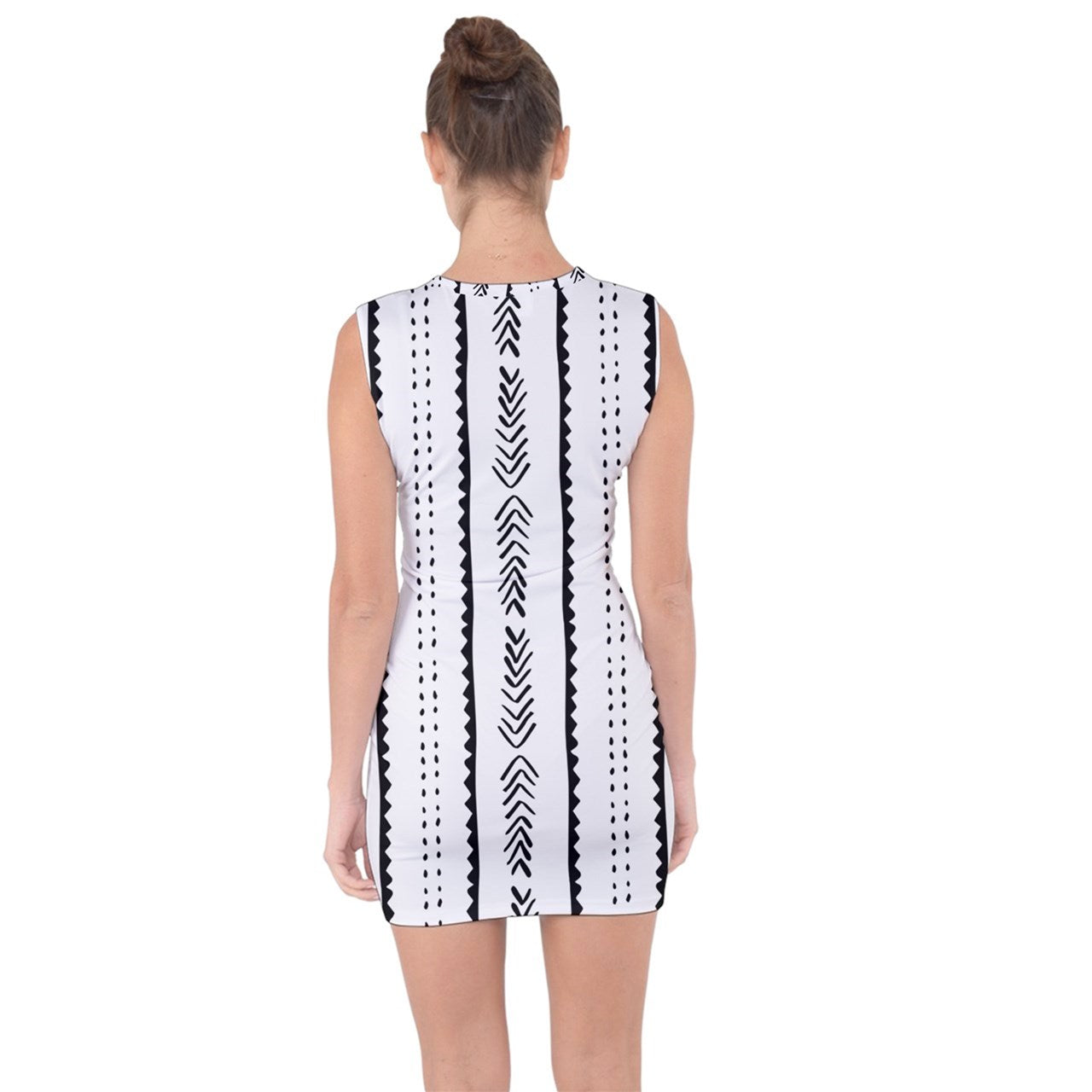 African | Ethnic | Mudcloth | #20 Lace Up Front Bodycon Dress