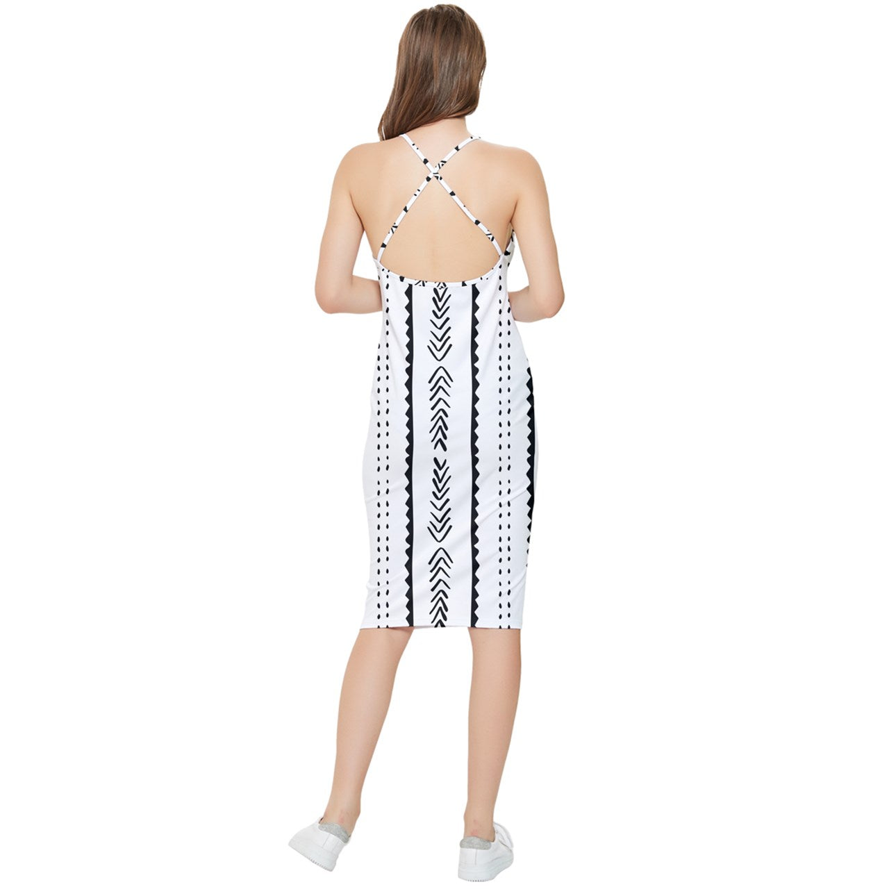 African | Ethnic | Mudcloth | #20 Bodycon Cross Back Summer Dress