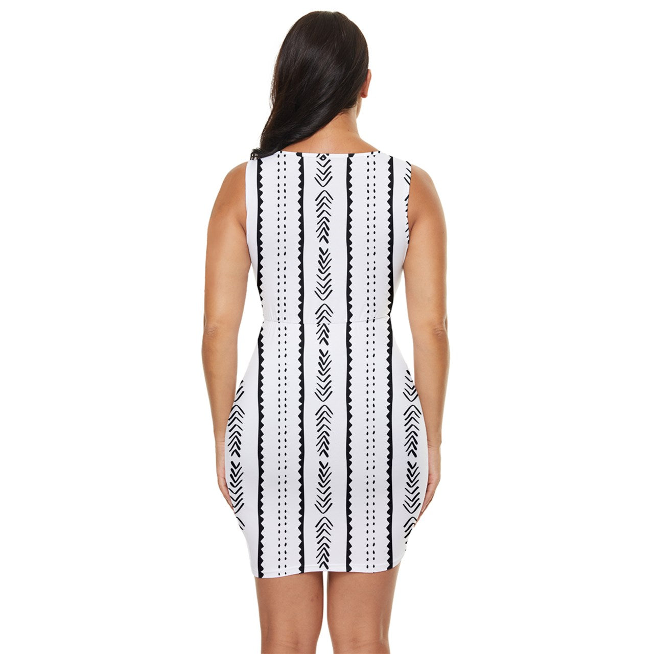 African | Ethnic | Mudcloth | #20 Draped Bodycon Dress