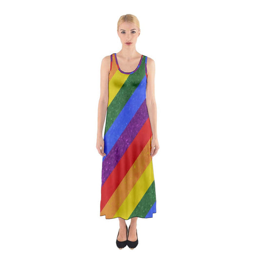 Sleeveless Maxi Dress - Rainbow Pride - Luxtrini, LLC