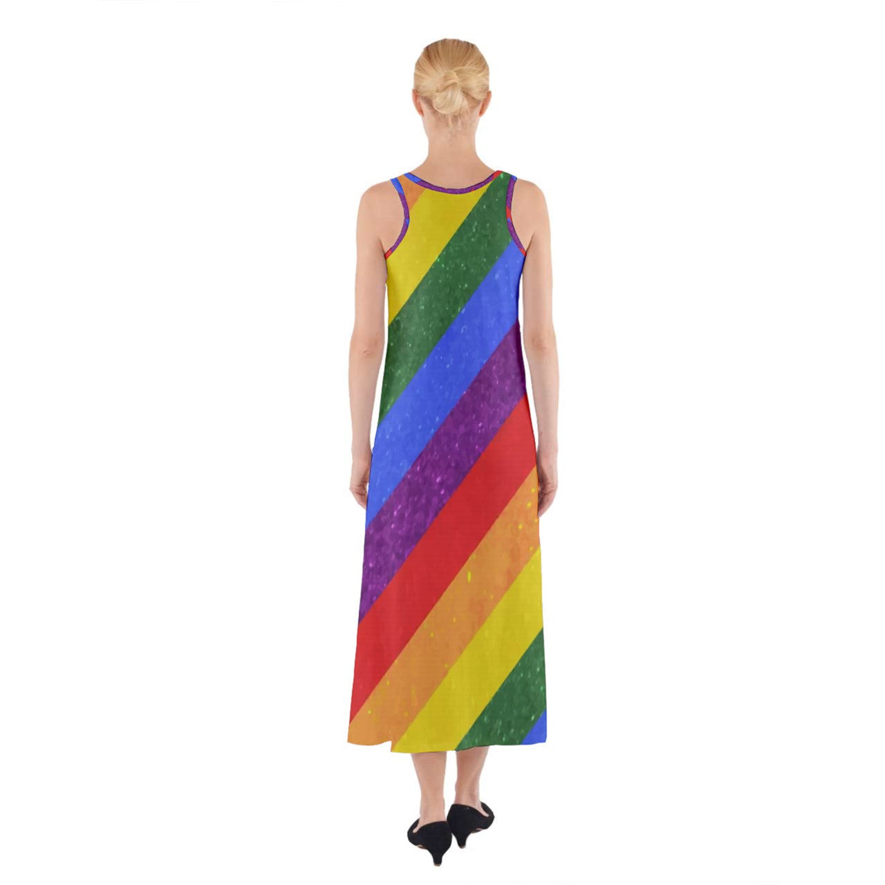 Sleeveless Maxi Dress - Rainbow Pride - Luxtrini, LLC