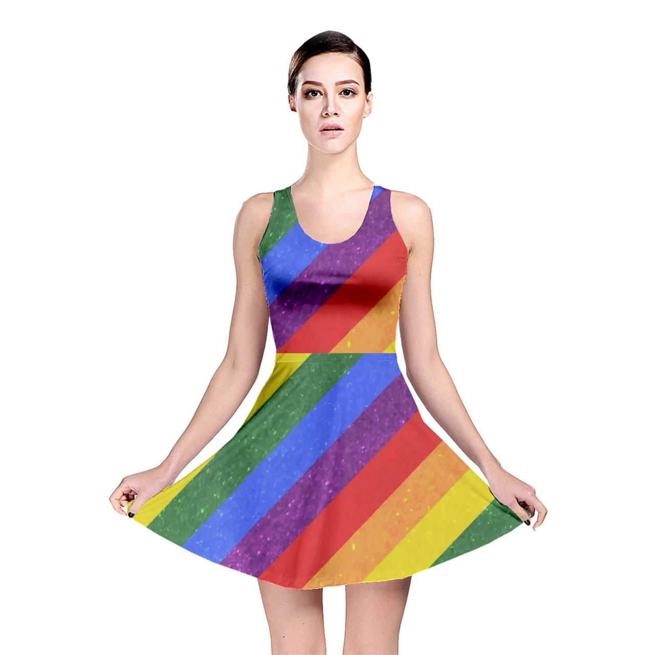 Reversible Skater Dress - Rainbow Pride - Luxtrini, LLC