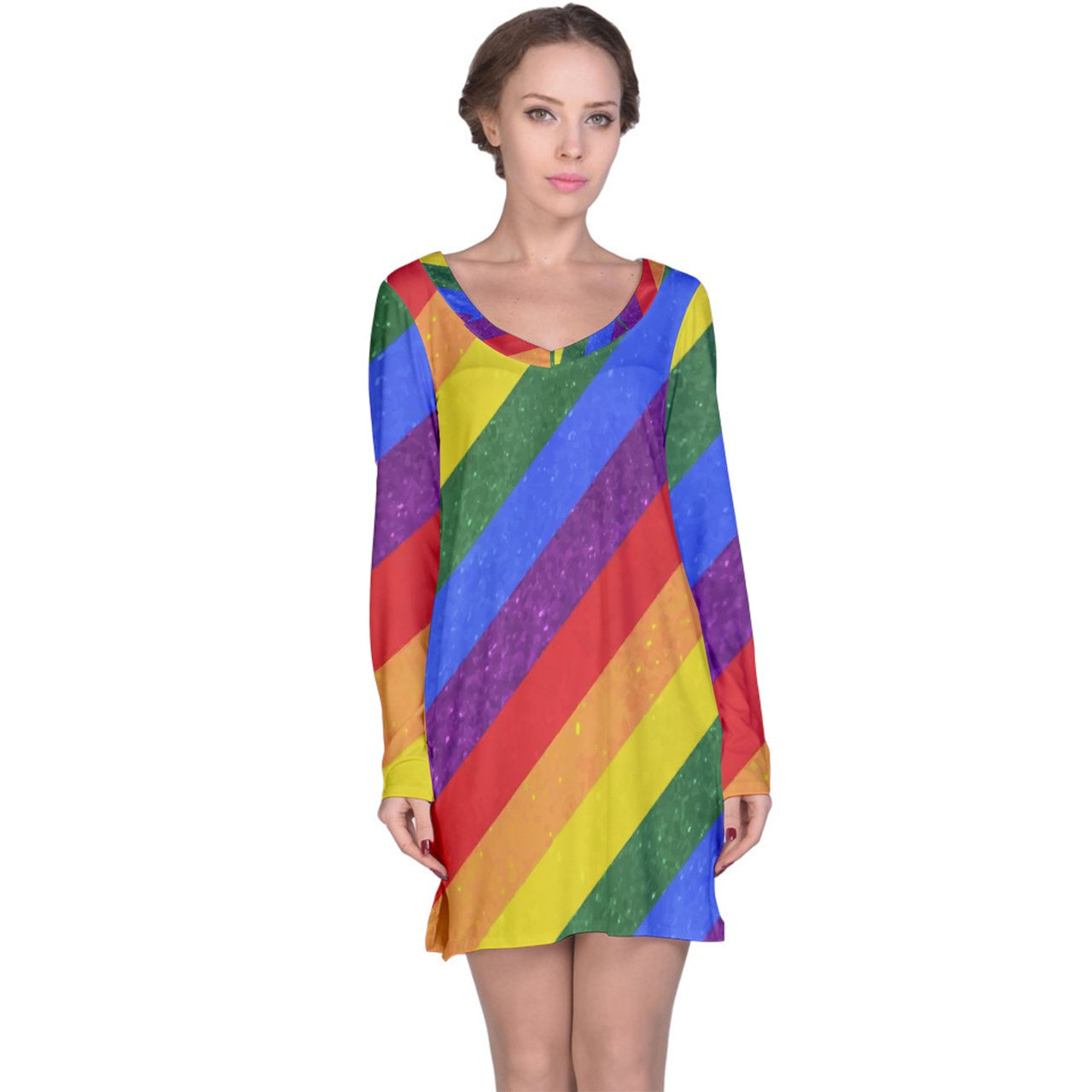 Rainbow Pride Long Sleeve Nightdress - Luxtrini, LLC