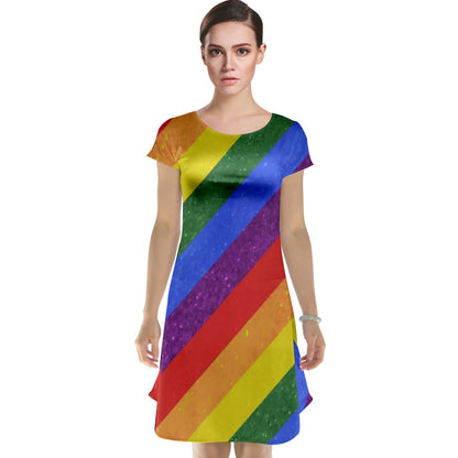 Rainbow Pride Cap Sleeve Nightdress - Luxtrini, LLC