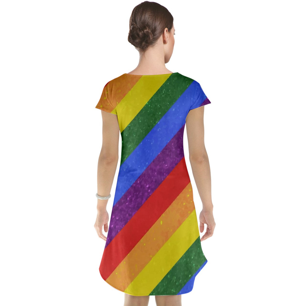 Rainbow Pride Cap Sleeve Nightdress - Luxtrini, LLC