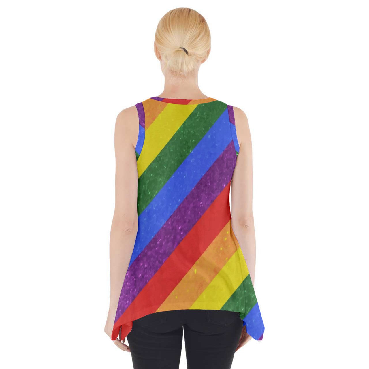 Rainbow Pride Side Drop Tank Tunic - Luxtrini, LLC