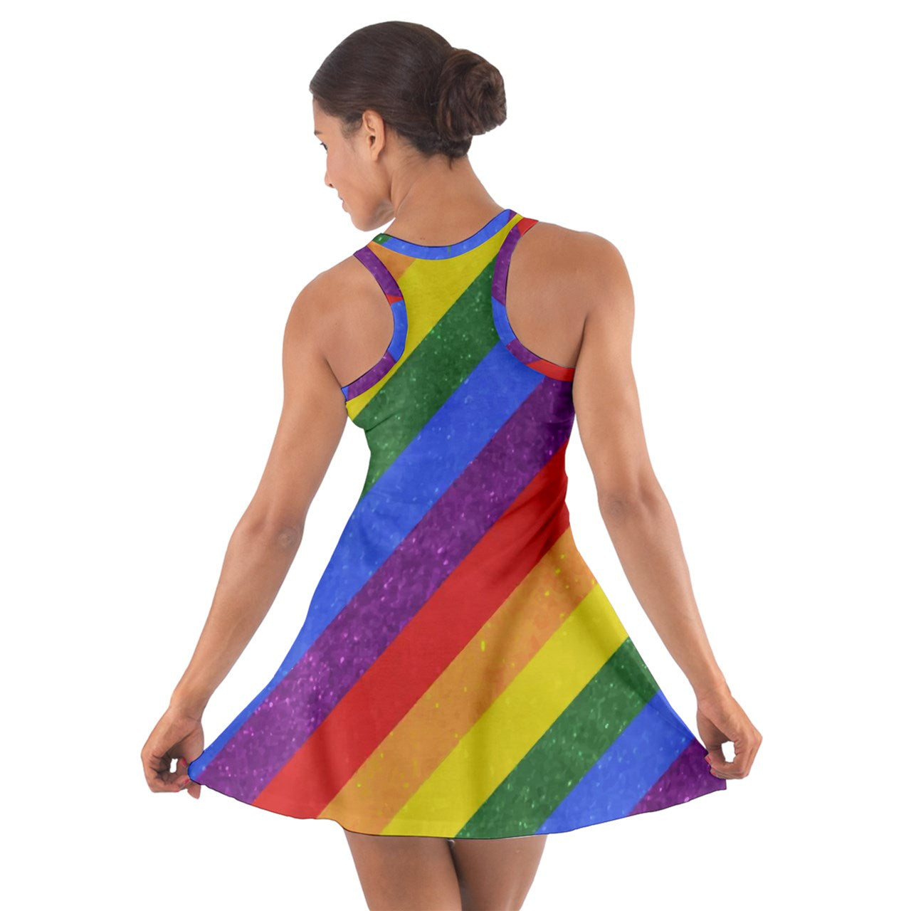 Cotton Racerback Dress - Rainbow Pride - Luxtrini, LLC